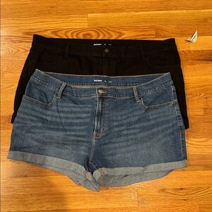 Bundle of 2 Old Navy Black and Denim Shorts